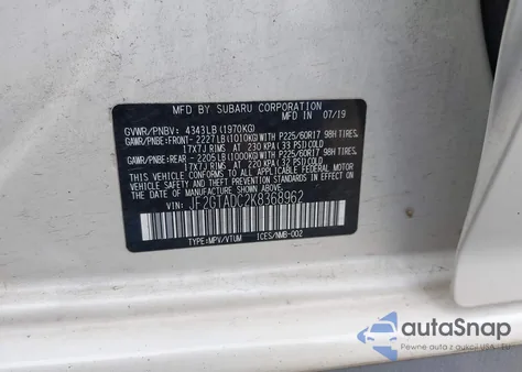 2019 Subaru Crosstrek 2.0I Premium из США, поврежденный, VIN JF2GTADC2K8368962